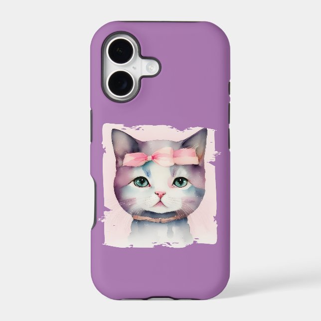Pretty Kitty With Pink Bow iPhone / iPad case (Back)