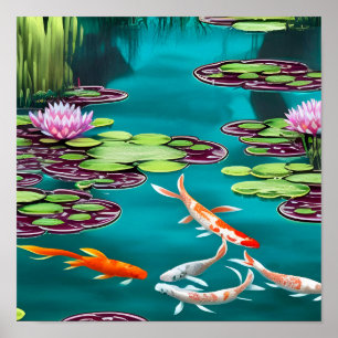 Pretty Koi Pond Poster