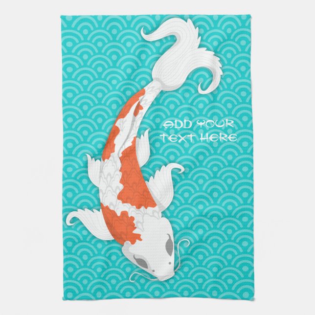 Pretty Koi Tea Towel (Vertical)