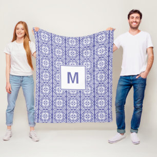 Pretty Lace Monogram Fleece Blanket