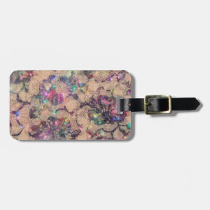 Pretty Lace Roses Luggage Tag