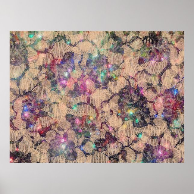 Pretty Lace Roses Poster (Front)