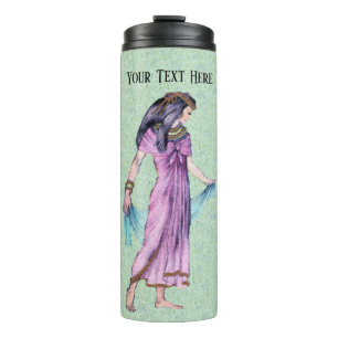 Pretty Lady Ancient Egypt Pink Dress on Green Thermal Tumbler