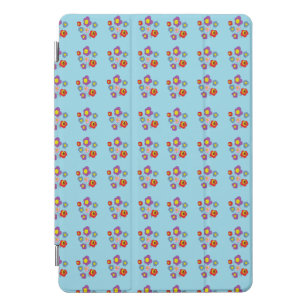 Pretty Ladybug and Flowers Light Blue Pattern iPad Pro Cover