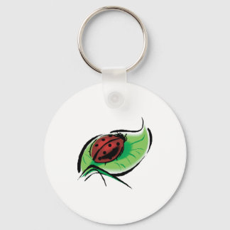 pretty ladybug on leaf key ring