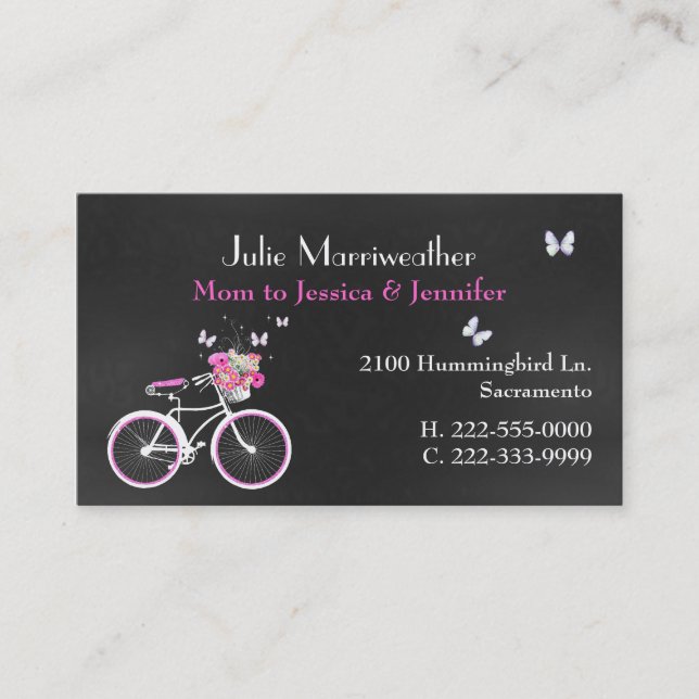 Pretty Lady's Bicycle Custom Mummy Card (Front)