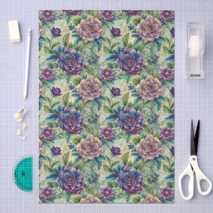 Pretty Large Floral Seamless Craft Decoupage Tissue Paper