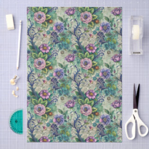 Pretty Large Floral Seamless Damask Pattern Tissue Paper