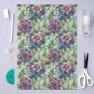 Pretty Large Floral Seamless Damask Pattern Tissue Paper