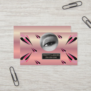 Pretty Lashes Modern Blue Minimalist Eye Illustrat Business Card