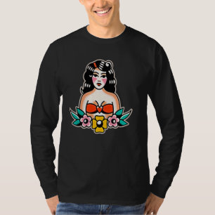 Pretty Latina Pin-up Summer Girl Flower Vintage Ta T-Shirt