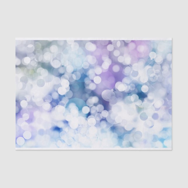 Pretty Lavendar and Blue Bokeh Design Tissue Paper (Front)