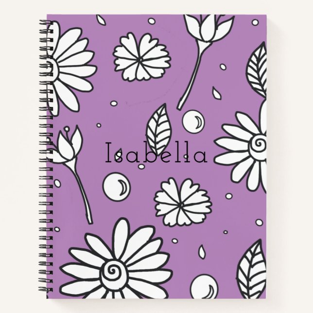 Pretty Lavendar Summer Flower Notebook (Front)