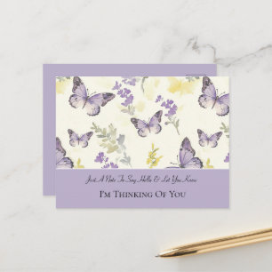 Pretty Lavender Butterflies Thinking of You Postcard