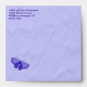 Pretty Lavender Butterfly Square Envelope