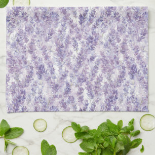 Pretty Lavender Flowers Bridal Shower Tea Towel