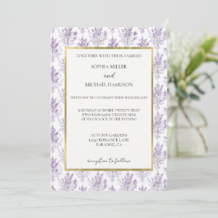 Pretty Lavender Flowers Wedding Invitation