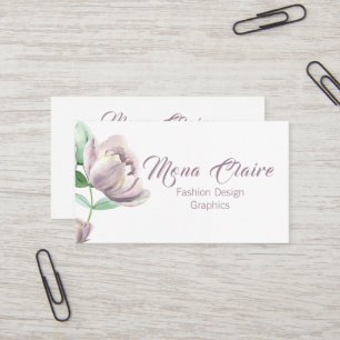 Pretty Lavender Peony Bloom Business Card
