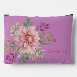 Pretty Lavender & Pink Floral Cosmetic Bag