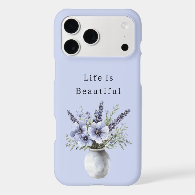 Pretty Lavender Purple Flowers in Vase (Back)