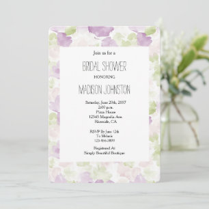 Pretty Lavender Purple Green Bridal Shower Invitation