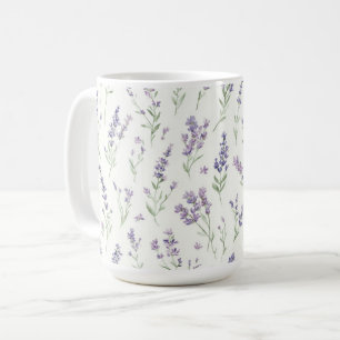 Pretty Lavender White Flowers Bridal Shower Coffee Mug