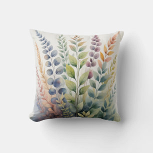 Pretty Leaves Soft Colourful Watercolors Cushion