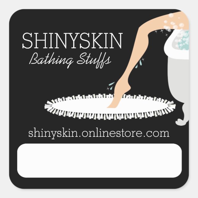 Pretty leg homemade soap bathtub bath beauty square sticker (Front)