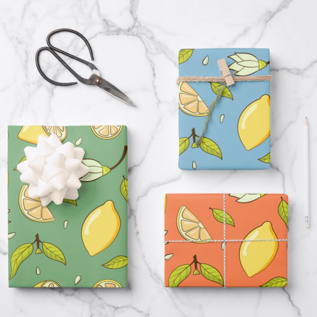 Pretty Lemon Wrapping Paper Set (Front)