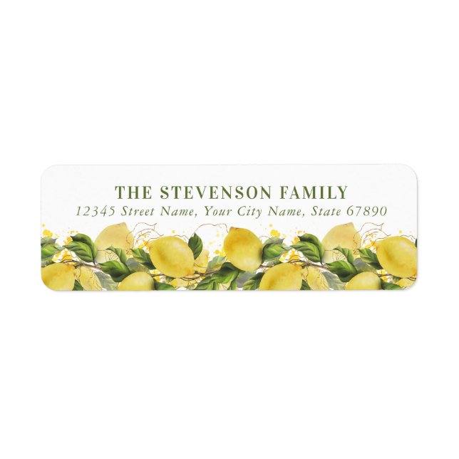Pretty Lemons Return Address Labels (Front)