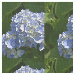 Pretty Light Blue Hydrangea Flowers Fabric