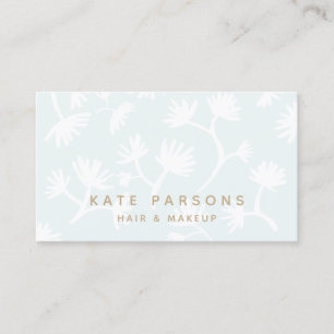 Pretty Light Blue Subtle Floral Pattern Beauty Spa Business Card