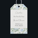 Pretty Light Blue White Flowers Bridal Shower Gift Tags<br><div class="desc">Pretty Light Blue White Flowers Bridal Shower</div>
