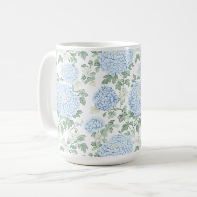 Pretty Light Blue White Flowers   Coffee Mug (Front Left)