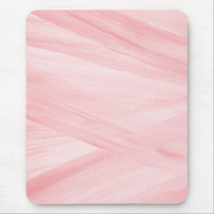 Pretty Light Pink Abstract Brushstrokes Pattern Mouse Pad