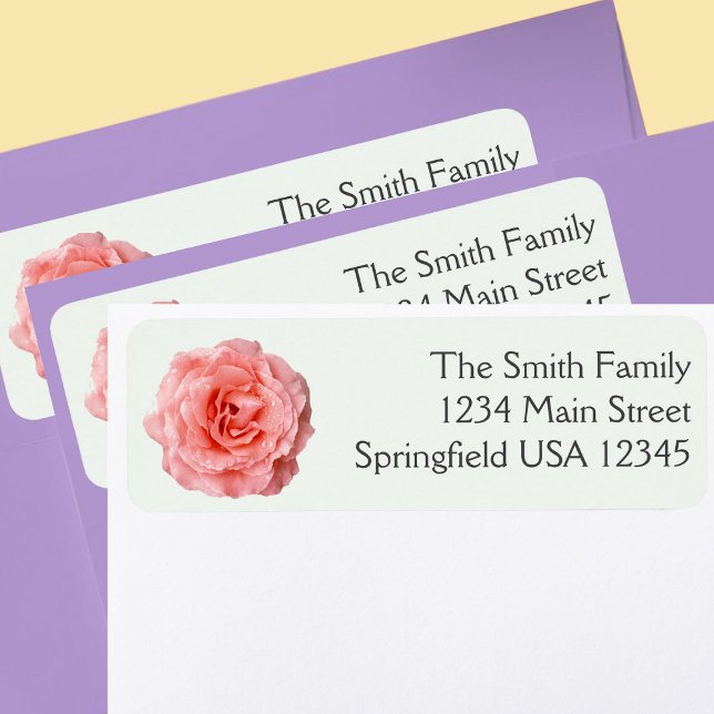 Pretty Light Pink Rose Floral Return Address Label (Creator Uploaded)