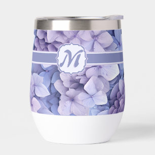 Pretty Lilac Blue Hydrangea Monogram