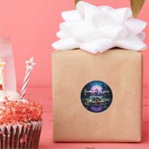 Pretty Lilac Lotus Flower Classic Round Sticker