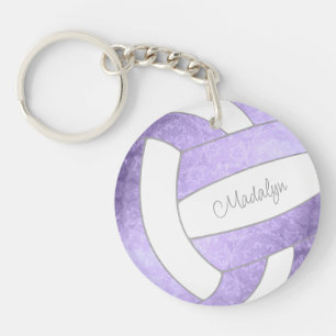 pretty lilac purple keepsake volleyball key ring
