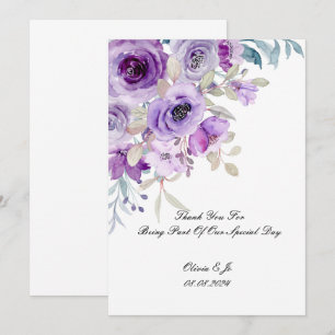 pretty lilac purple thank you card