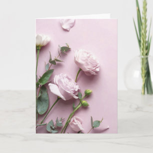 Pretty lilac roses on a lilac background card