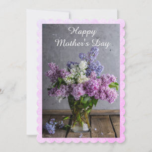Pretty Lilacs in Vase Mother's Day Card