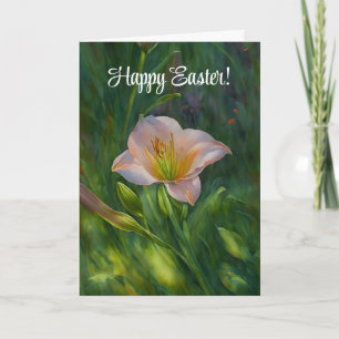 Pretty Lily Flower Art Easter Card