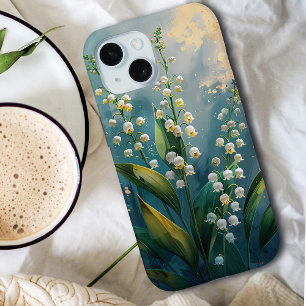 Pretty Lily of the Valley Birth Flower for May iPhone 15 Case