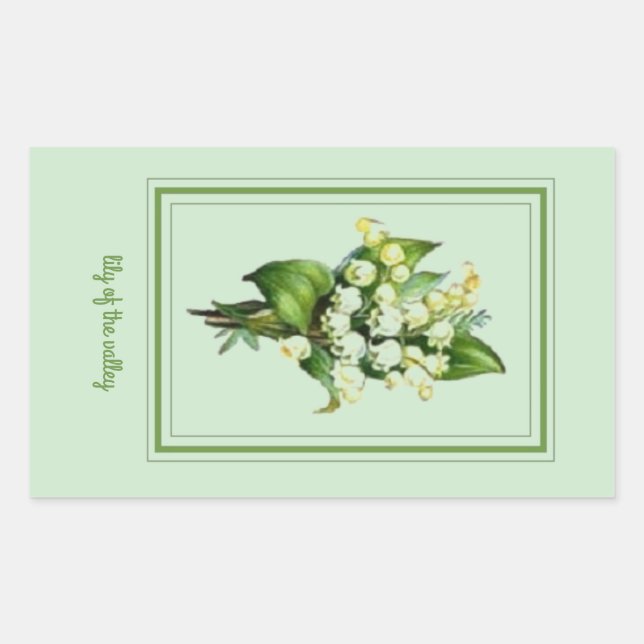 Pretty Lily of the Valley Glossy Stickers (Front)