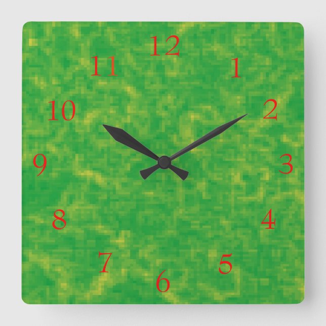 Pretty Lime Green and Yellow>Patterned Clock (Front)