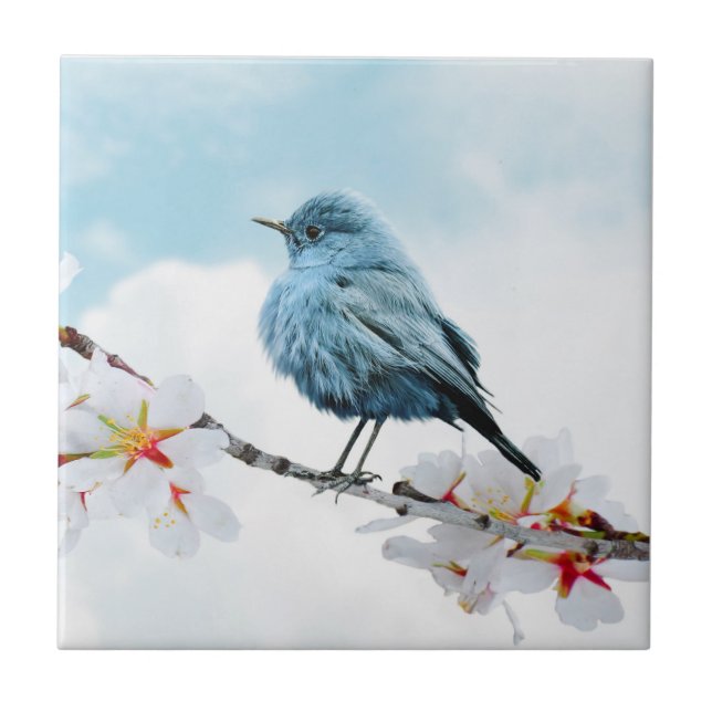 Pretty Little Bluebird Ceramic Tile (Front)