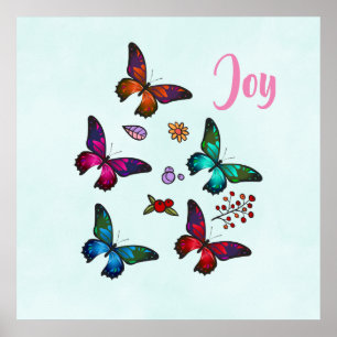Pretty Little Butterflies Joy Poster