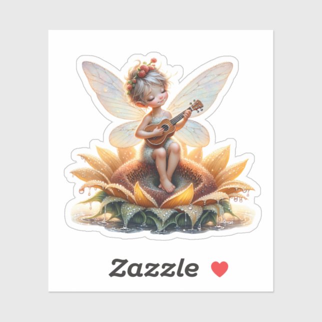 Pretty Little Fairy on Sunflower with Ukulele (Sheet)