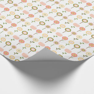 Pretty Little Flowers in a Row Wrapping Paper
